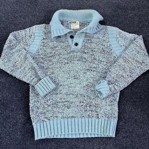 Vintage Murphy's Mart Sweater Mens Large Blue Knit Collared Pullover 80s